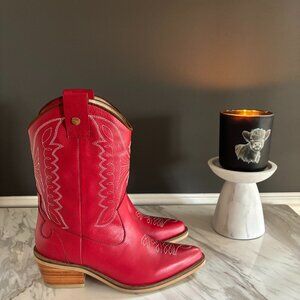 New In Box STIVALI Unstoppable cowboy boots Red Leather SZ 6 US/ 37 EU